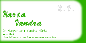 marta vandra business card